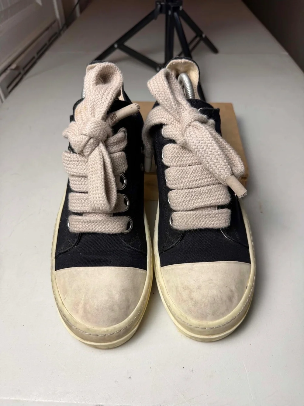 Rick Owens Jumbo Lace Low Top Hollywood Ramones Size 44 / 11 US Sneaker Shoes